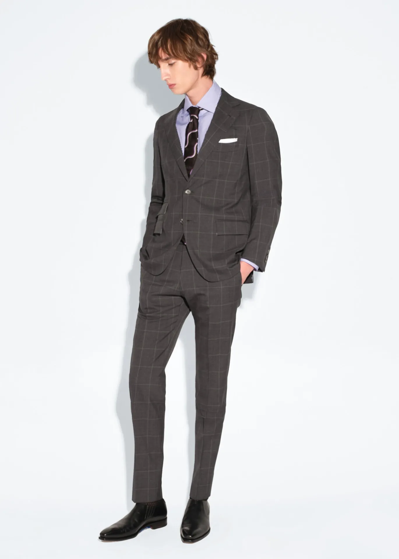 All Year Wool Windowpane Suit