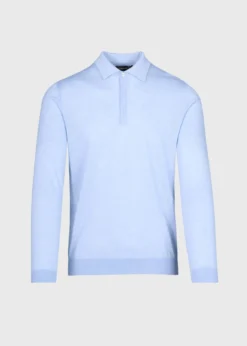 Cashmere & Silk Long Sleeve Polo