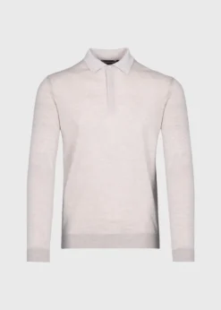 Cashmere & Silk Long Sleeve Polo