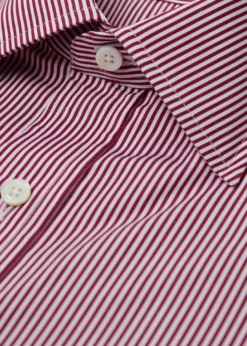 Classic Spread Collar Pencil Stripe Dress Shirt
