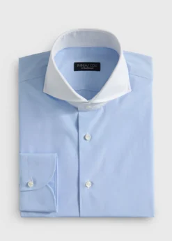 Contrast Collar Cotton Dress Shirt