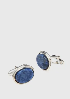 Cufflinks with Oval Sodalite