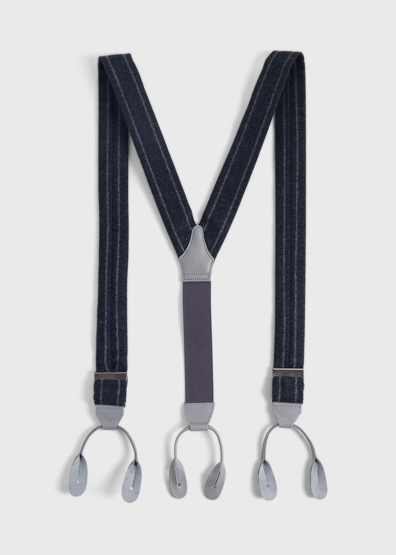 English Flannel Chalk Stripe Suspenders