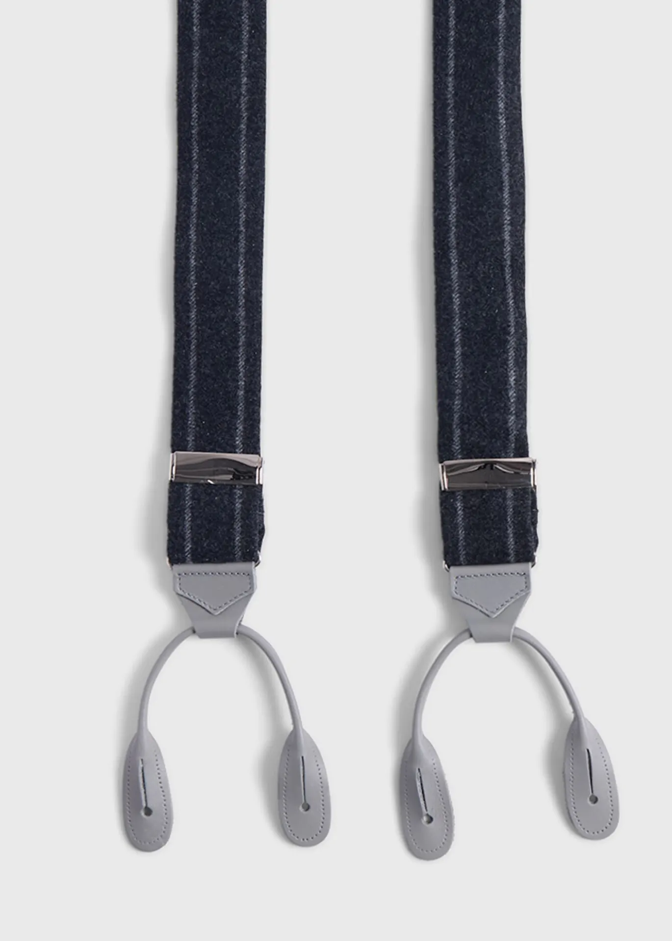 English Flannel Chalk Stripe Suspenders
