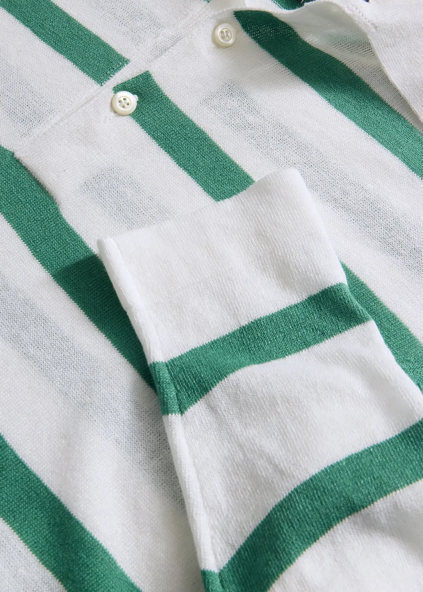 Linen & Cotton Horizontal Stripe Polo
