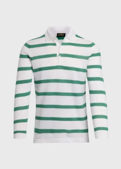Linen & Cotton Horizontal Stripe Polo