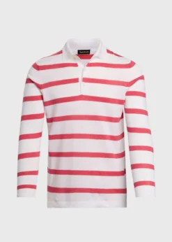 Linen & Cotton Horizontal Stripe Polo