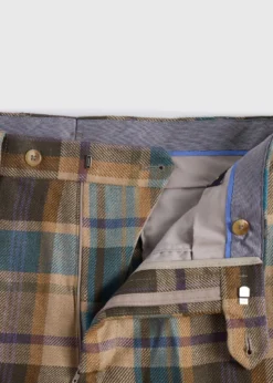 Linen Plaid Dress Trouser