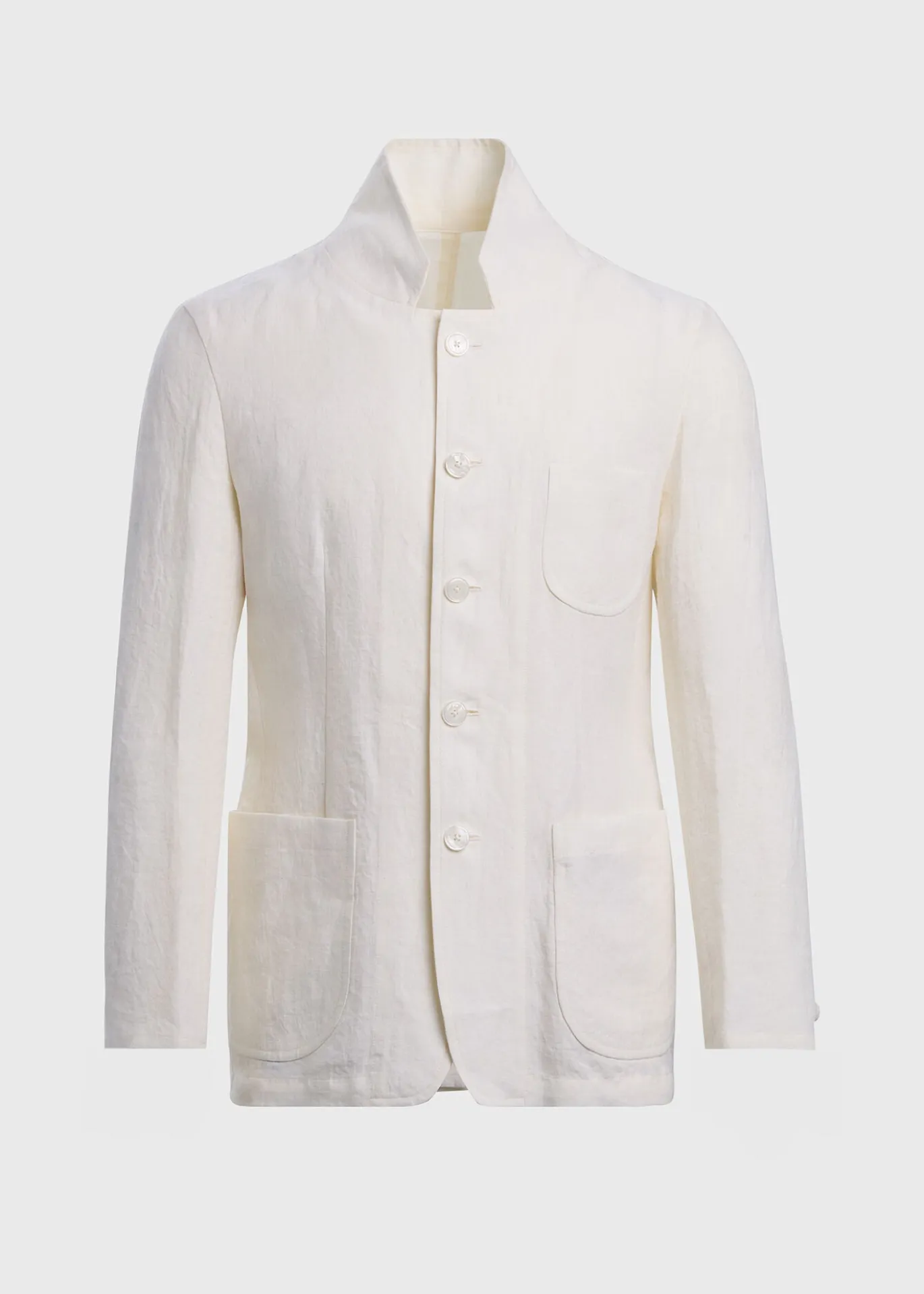 Linen Stand Collar Jacket