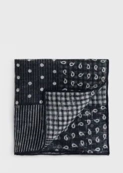 Linen Tonal Patchwork Pocket Square