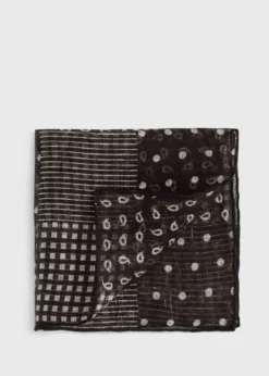 Linen Tonal Patchwork Pocket Square
