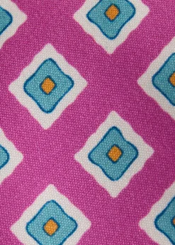 Medallion Print Habotai Silk Tie