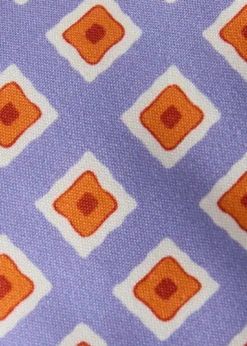 Medallion Print Habotai Silk Tie