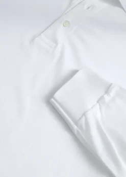 Mercerized Cotton Long Sleeve Polo Shirt