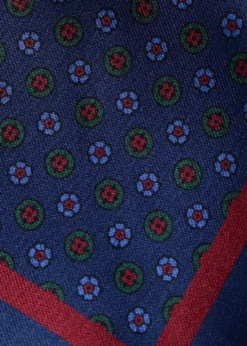 Micro Medallion Print Pocket Square