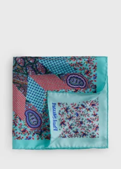 Printed Silk Floral Paisley Pocket Square