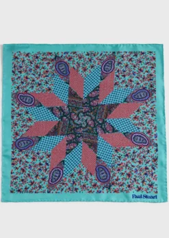 Printed Silk Floral Paisley Pocket Square