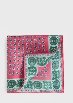 Printed Silk Geometric Pocket Square