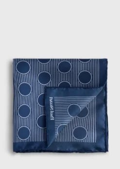 Printed Silk Large Dot Pocket Square