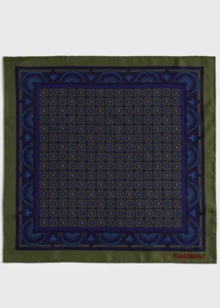 Printed Silk Medallion Pocket Square