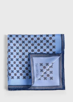 Printed Silk Medallion Pocket Square