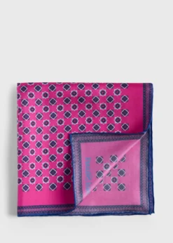 Printed Silk Medallion Pocket Square