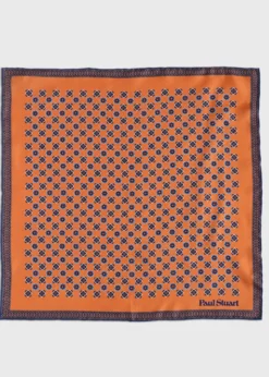 Printed Silk Medallion Pocket Square