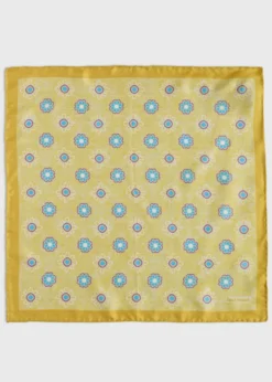 Printed Silk Medallion Pocket Square