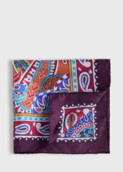 Printed Silk Paisley Pocket Square