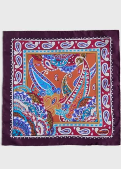 Printed Silk Paisley Pocket Square