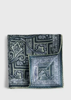 Printed Silk Paisley Pocket Square