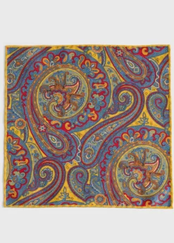 Printed Silk Paisley Pocket Square