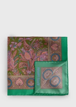 Printed Silk Paisley Pocket Square