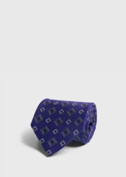 Printed Silk Square Medallion Tie