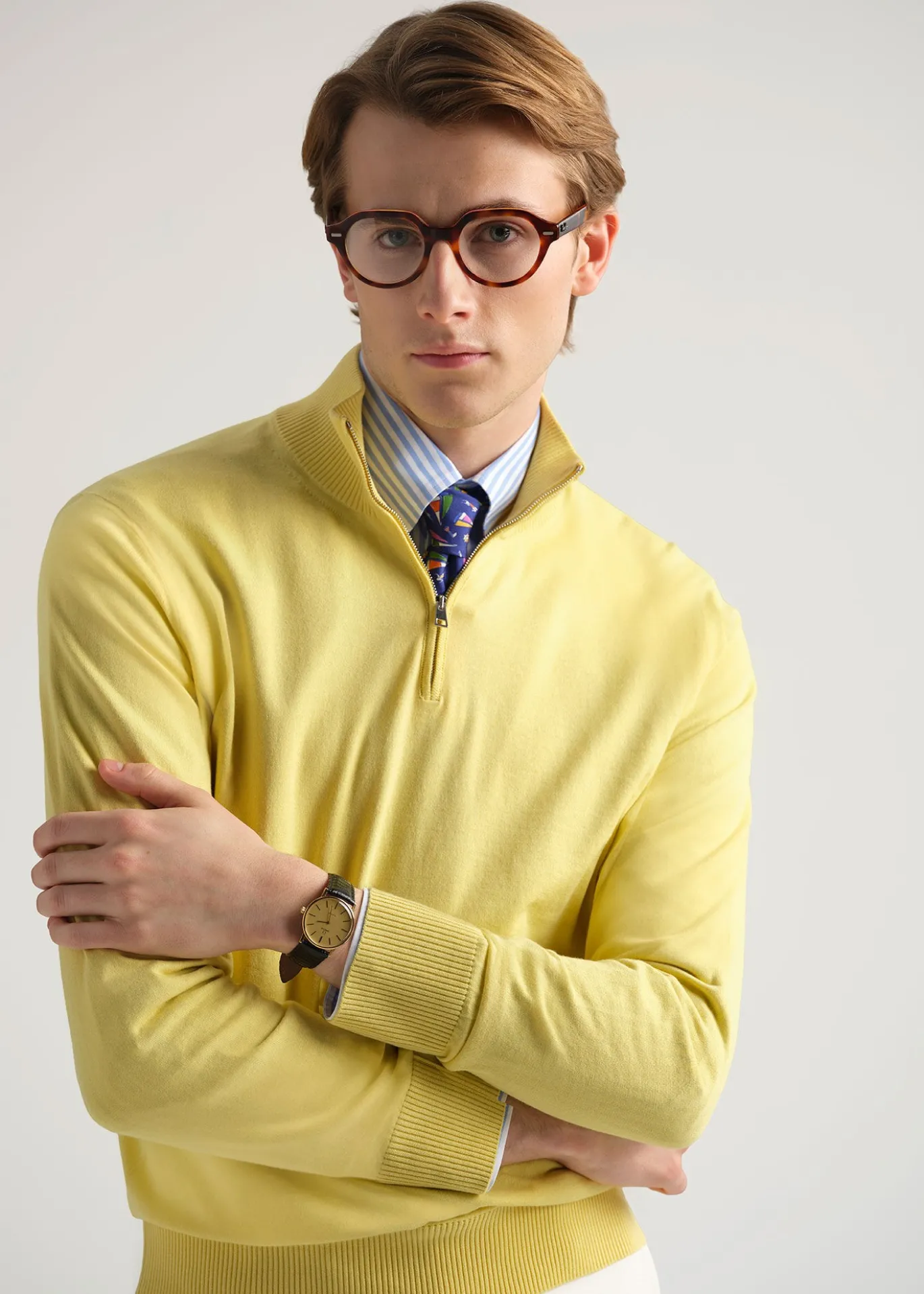 Quarter Zip Cotton Sweater