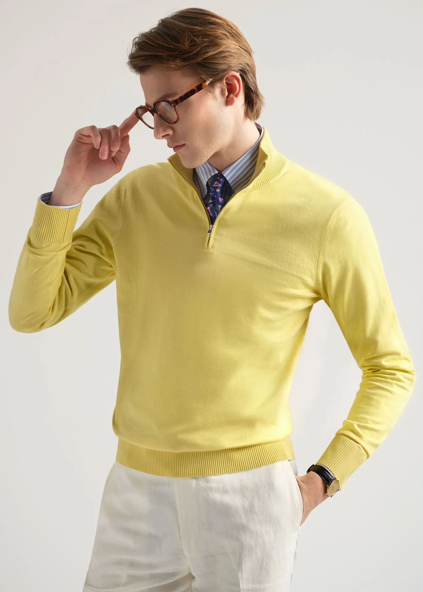 Quarter Zip Cotton Sweater
