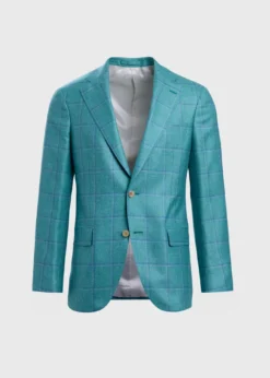 Silk & Cashmere Deco Windowpane Jacket