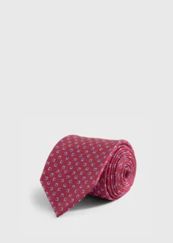 Silk Diamond Medallion Print Tie