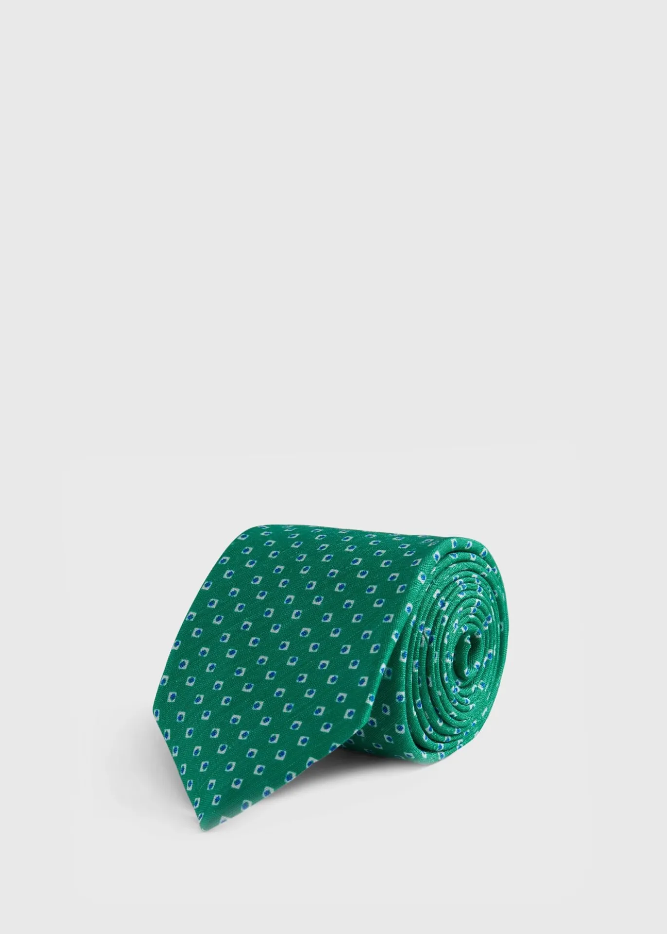 Silk Diamond Medallion Print Tie