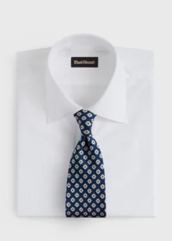 Silk Geometric Floral Tie