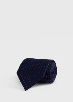 Silk Geometric Micro-Dot Tie