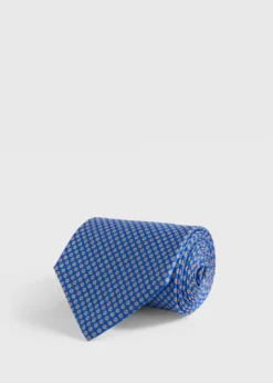 Silk Micro Daisy Print Tie