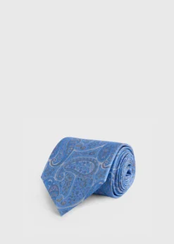 Silk Tonal Paisley Print Tie