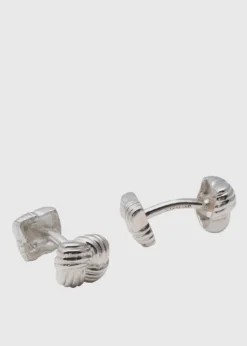 Sterling Silver Square Basketweave Cufflinks
