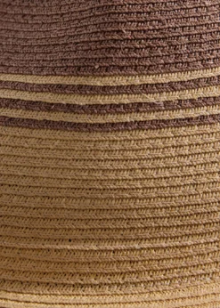 Striped Raffia Wide-Brim Hat