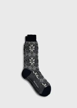 Wool Blend Snowflake Sock