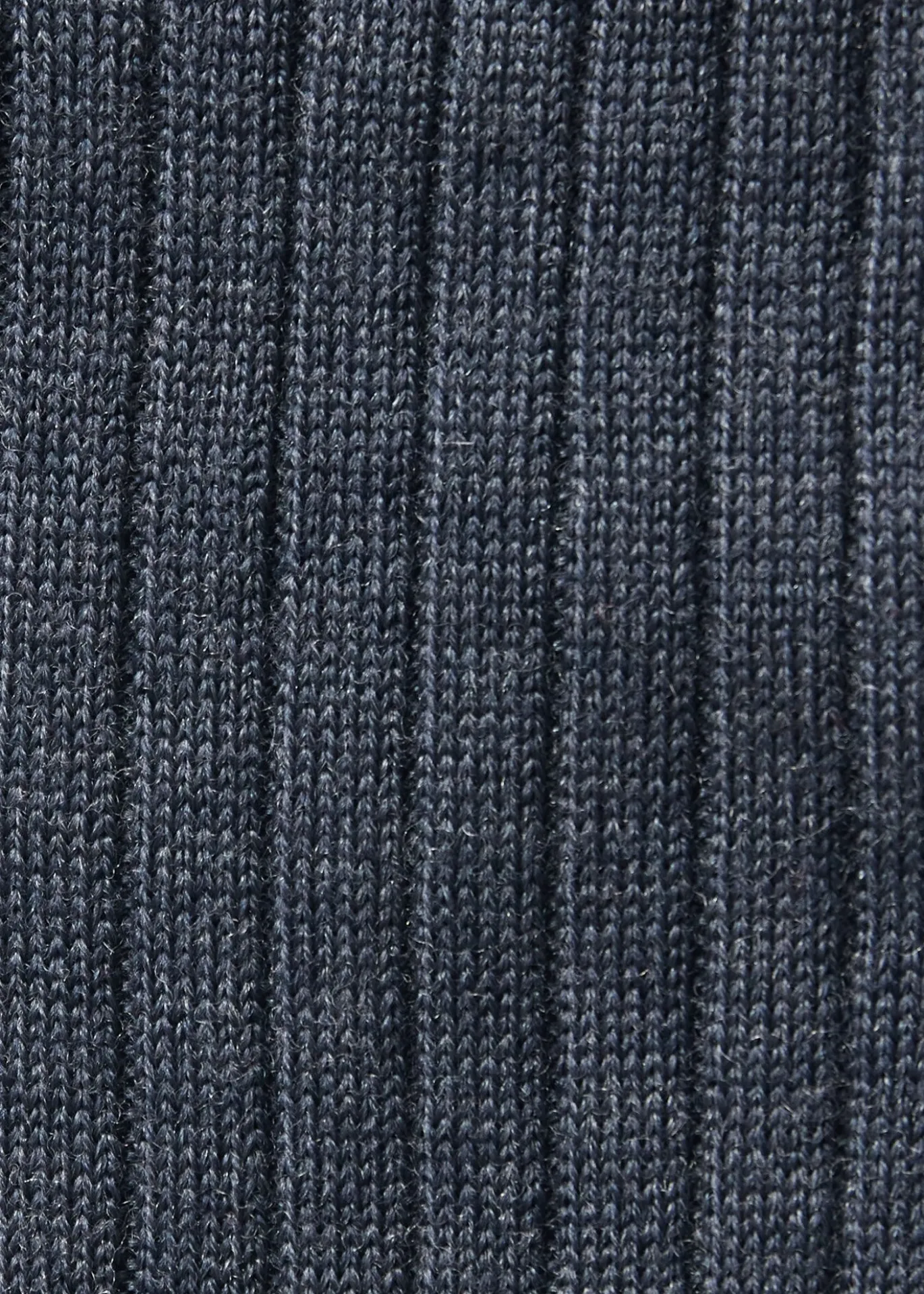 Wool Ribbed Sock with Contrast Trim