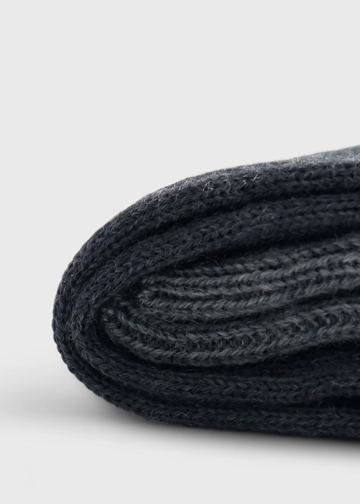 Wool Ribbed Sock with Contrast Trim