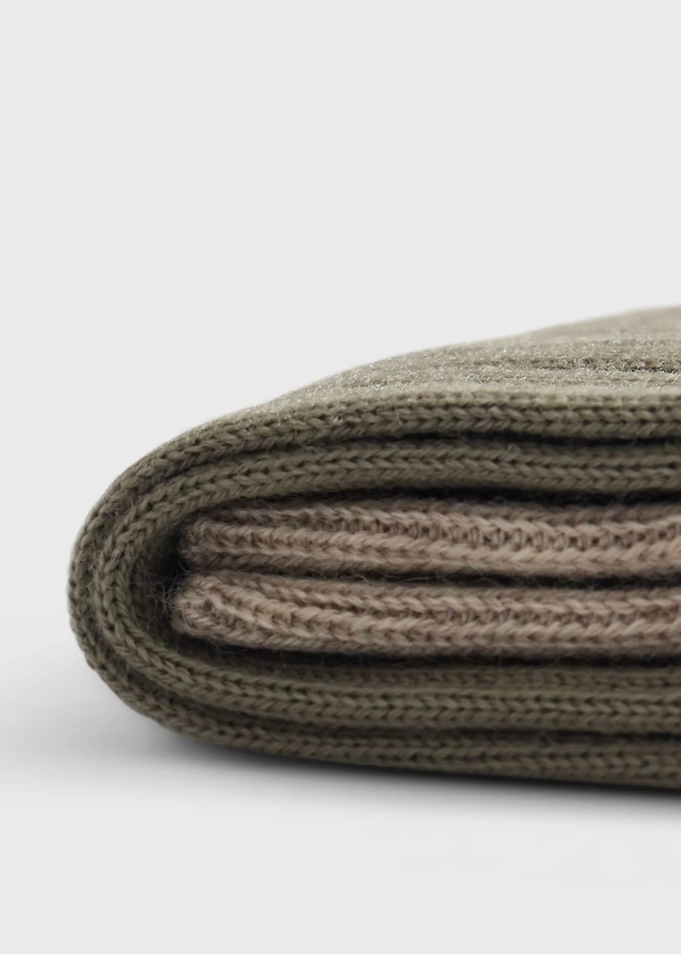 Wool Ribbed Sock with Contrast Trim