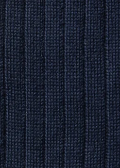 Wool Ribbed Sock with Contrast Trim